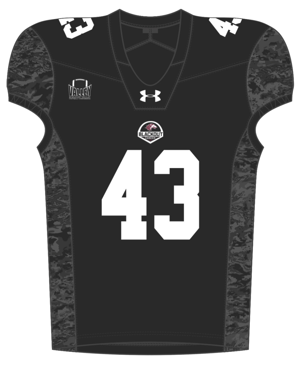 Black Saluki Football Jersey with Grey Side Panels